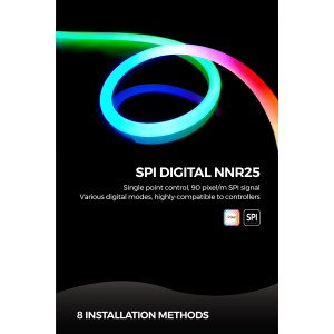 Гнучкий неон COLORS 12V IP65 21,6W 302Lm RGB-SPI 3м (NNR25-RGB-SPI)