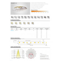 LED strip RISHANG 60-2835-24V-IP20 6W 530Lm 6500K 5m (RD0860TC-B-W)
