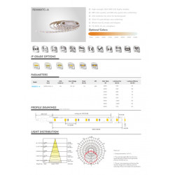 LED strip RISHANG 64-2835-24V-IP20 6W 880Lm 3000K 5m (RD0064TC-A-WW)