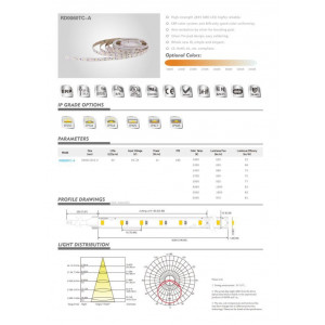 Світлодіодна стрічка RISHANG 64-2835-24V-IP20 6W 960Lm 4000K 5м (RD0064TC-A-NW)
