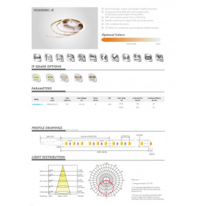LED strip RISHANG 96-3528-24V-IP33 9W 2700K/6500K 5m (RD0096BC-B-MW)