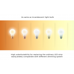 Світлодіодна стрічка COLORS 168-2835-24V-IP33 9.61W 1900K + 3000K 5м (DS8168GWWW-24V-10mm)