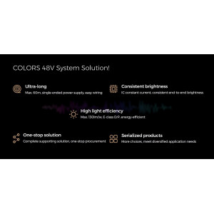 Світлодіодна стрічка COLORS 80-2835-48V-IP20 5.8W 650Lm 4000K 5м (D880-48V-10mm-NW)