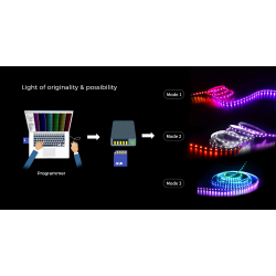 LED strip Smart SPI COLORS 60-5050-12V-IP20 3000K 8.4W 5m (DS560-12V-10mm-WW)