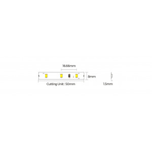 LED strip COLORS 60-2835-12V-IP20 4.4W 475Lm 3000K 50m (DJ60-12V-8mm-WW8_DP50)